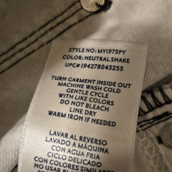 Seven 7 Gray & White Tummyless High Rise Snakeskin Skinny Jeans Size 10 - Picture 7 of 8